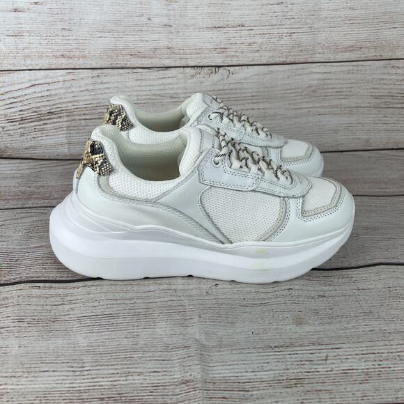 Rebeeca Minkoff Womens Sz 6 Platform Sneakers White Snakeskin - Picture 4 of 9